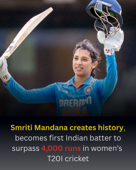 Smriti Mandhana Makes History, Becomes First Indian Woman Cricketer to Score 4,000 T20I Runs
