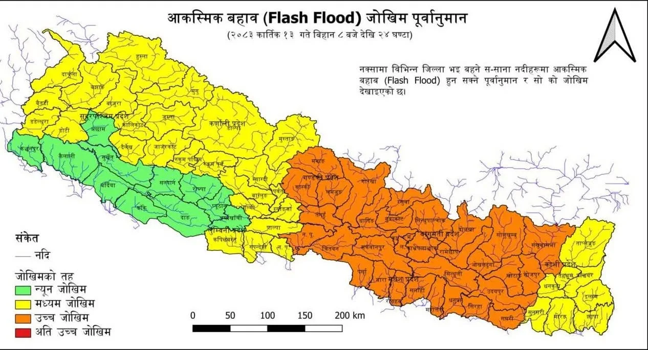 Cyclone Arnab Raises Flood Risk in Major Nepal Rivers