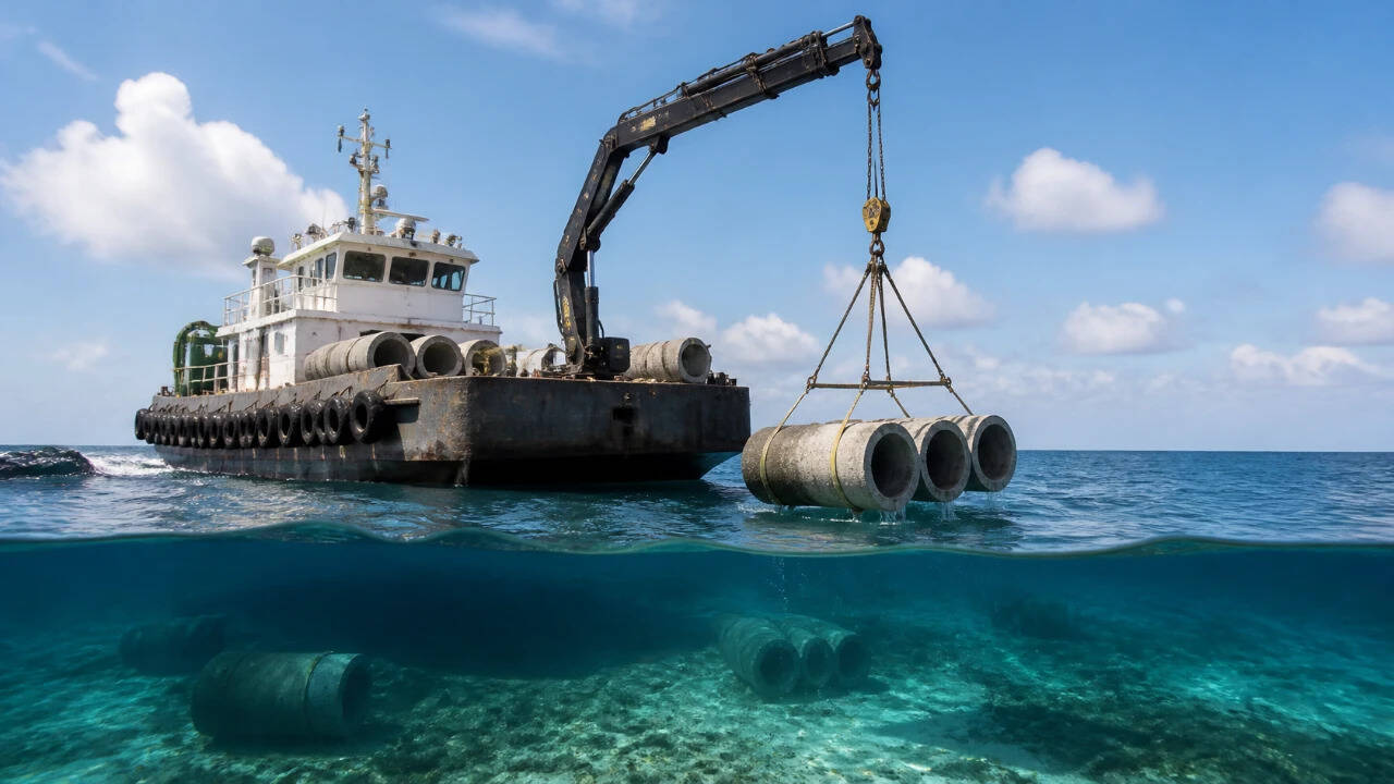 Nearly 200 Concrete Pipes and Culverts Deployed as Artificial Reef off Jacksonville in 2026