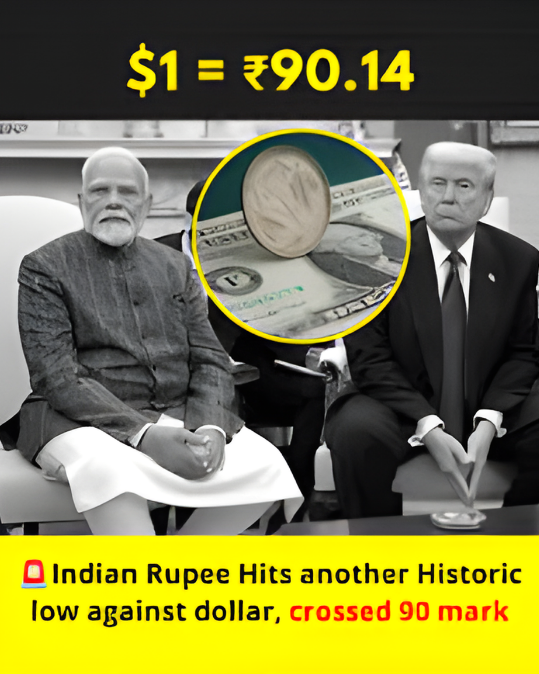 Rupee record low 91.01